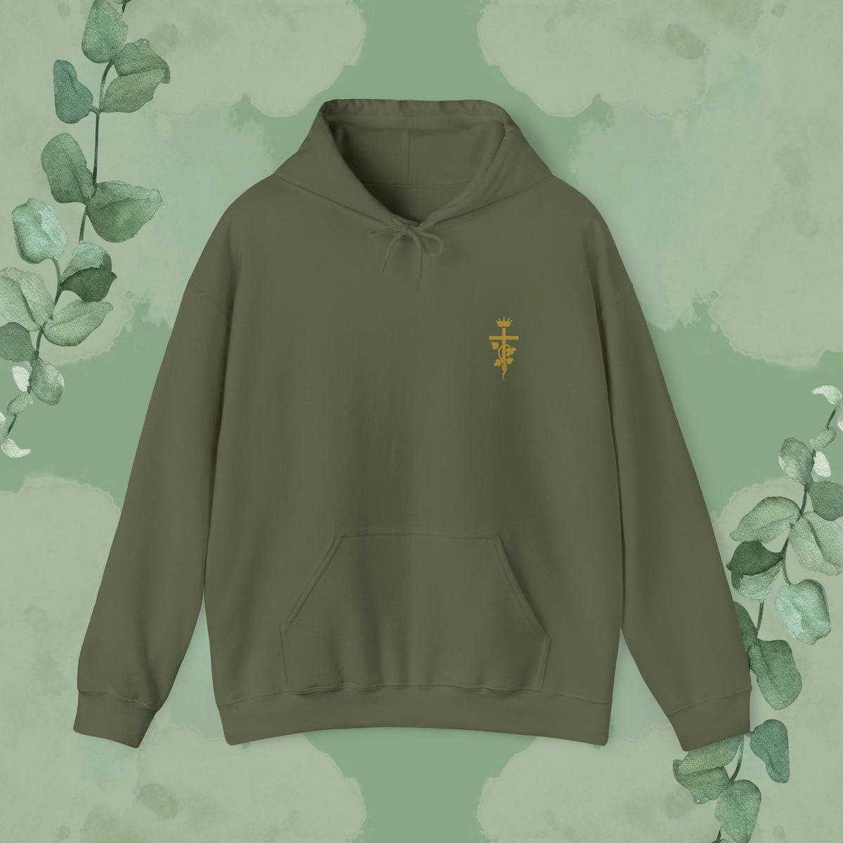 Abide – John 15:5 Christian Hoodie – Vine & Cross Design