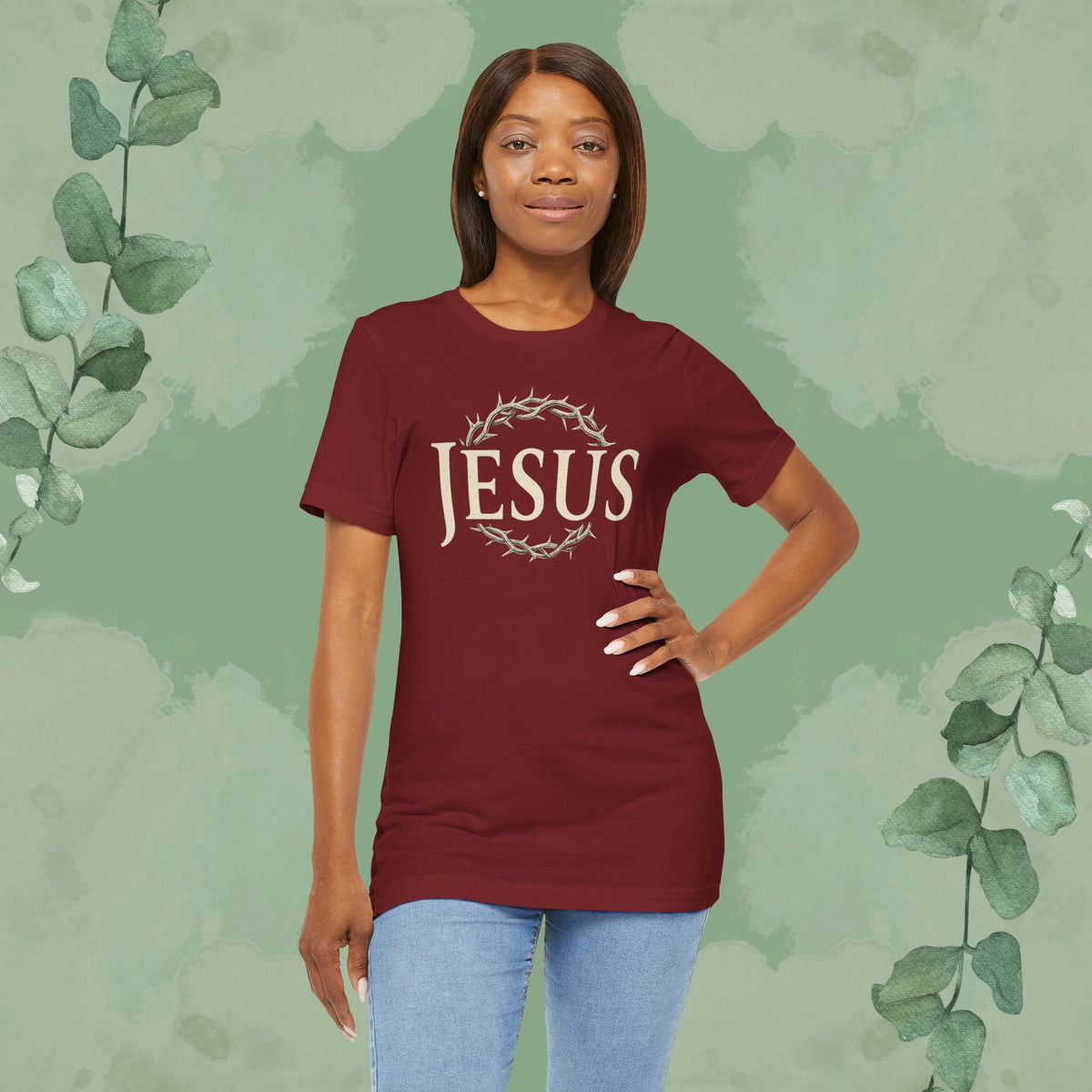 Jesus – Crown of Thorns Christian T-Shirt | Faith Statement Tee | True Vine Design