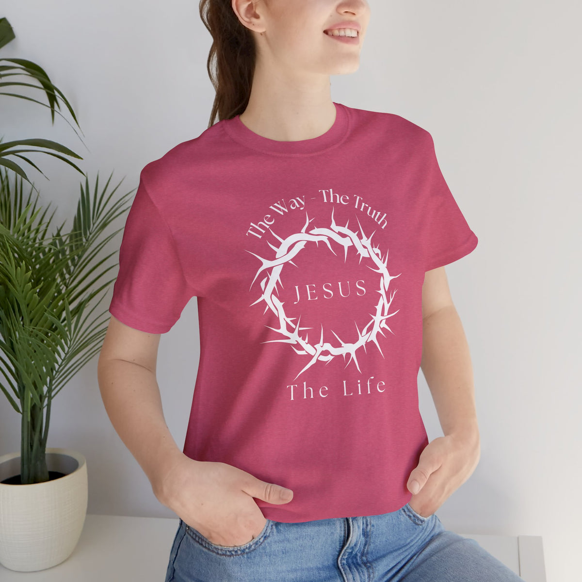 Jesus – The Way, The Truth, The Life T-Shirt – Crown of Thorns Scripture Design