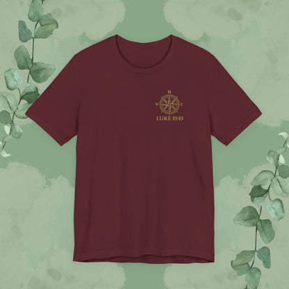 Feeling Lost? Jesus Is Looking for You. Front and Back Print Tee