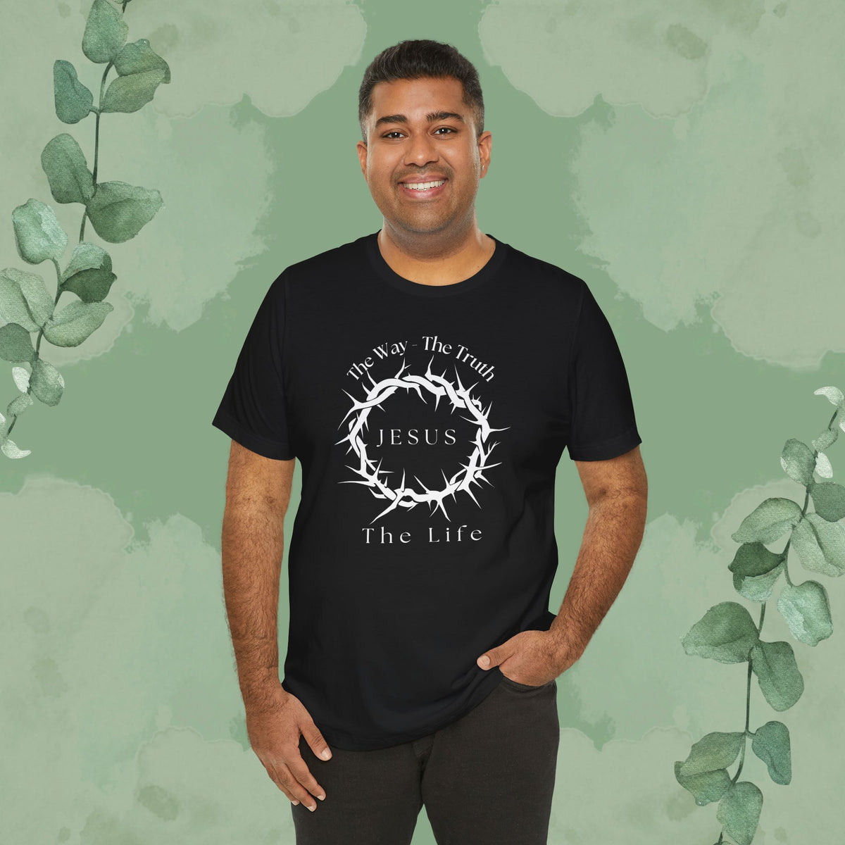 Jesus – The Way, The Truth, The Life T-Shirt – Crown of Thorns Scripture Design