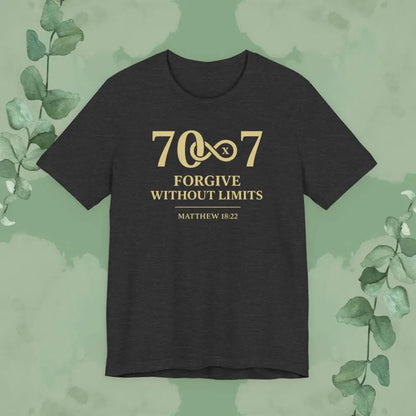 70x7 – Forgive Without Limits — Christian T-Shirt - Dark Grey Heather / S - T-Shirt