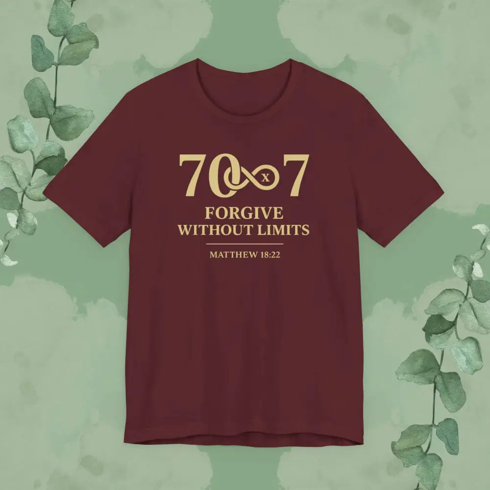 70x7 – Forgive Without Limits — Christian T-Shirt - Maroon / S - T-Shirt