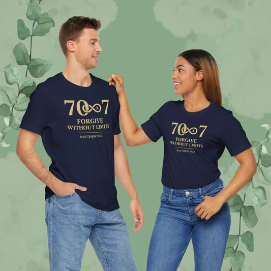 70x7 – Forgive Without Limits — Christian T-Shirt - Navy / S - T-Shirt