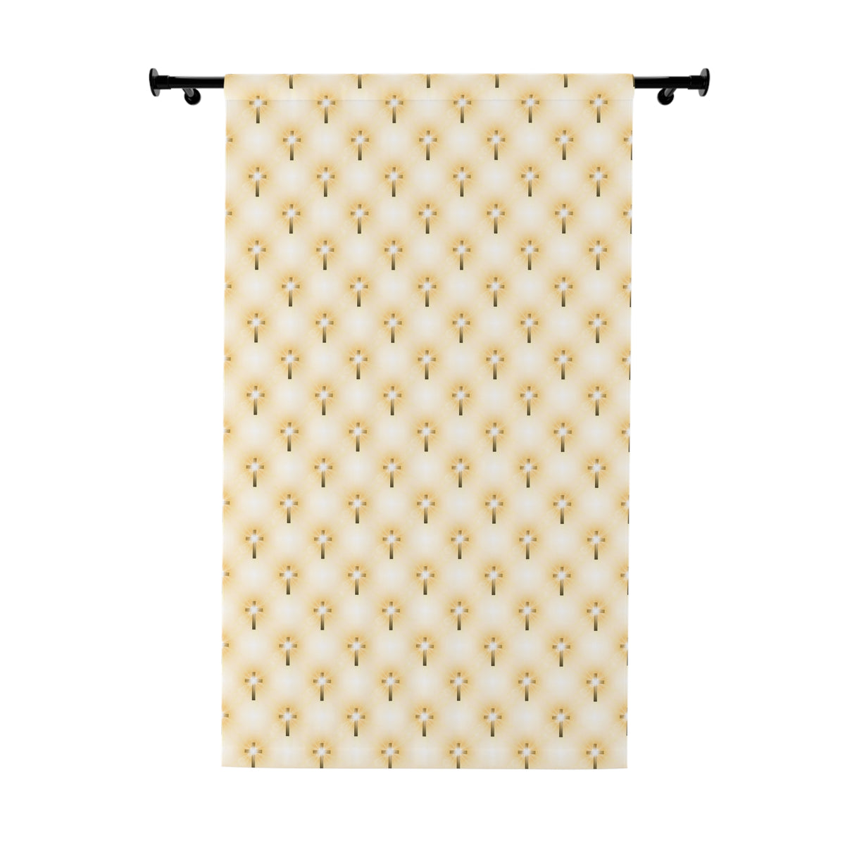Christian blackout curtain with elegant glorious cross pattern