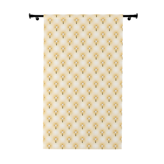 Christian blackout curtain with elegant glorious cross pattern