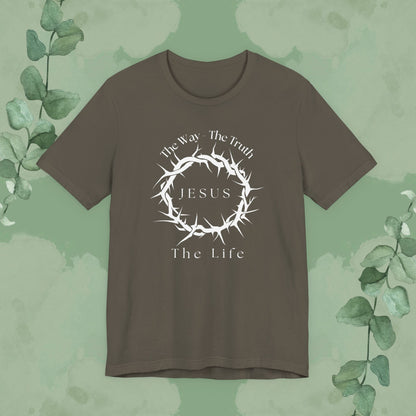 Jesus – The Way, The Truth, The Life T-Shirt – Crown of Thorns Scripture Design