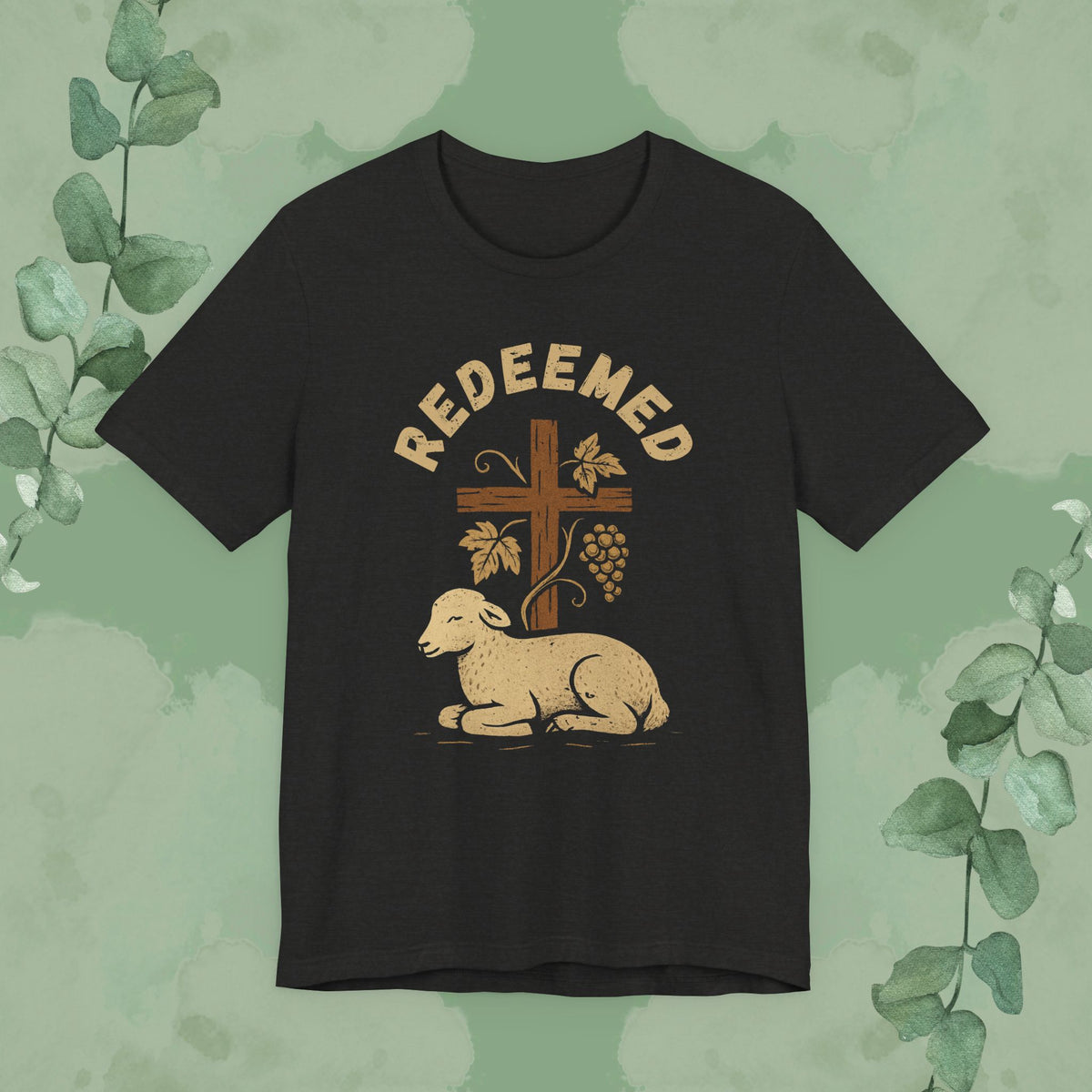 "Redeemed" Christian T-Shirt — Lamb & Cross Vintage Design