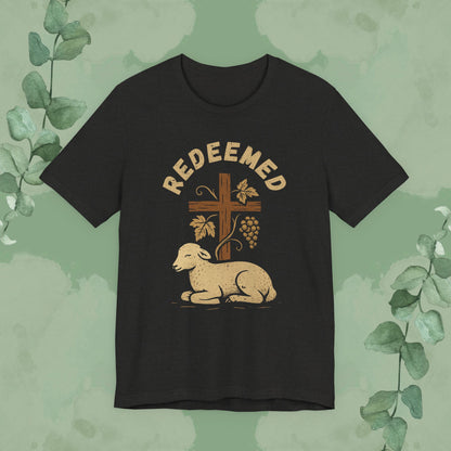 "Redeemed" Christian T-Shirt — Lamb & Cross Vintage Design