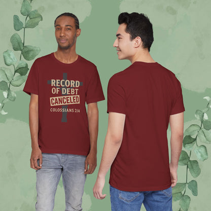 Record of Debt Canceled Christian T-Shirt | Colossians 2:14 Gospel Tee