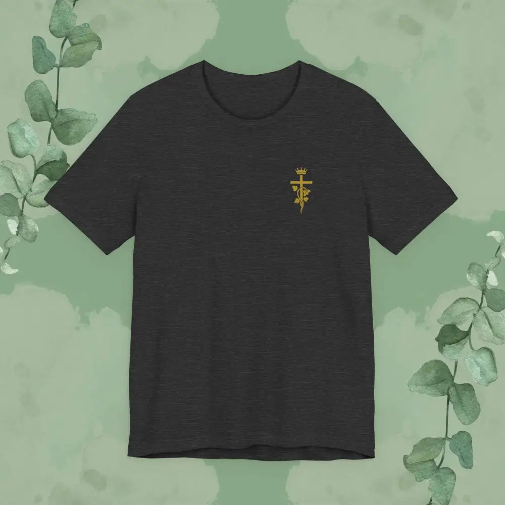 Abide – John 15:5 Christian T-Shirt - Dark Grey Heather / S - T-Shirt