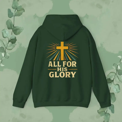 All For His Glory Christian Hoodie Forest Green / S Hoodie