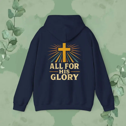 All For His Glory Christian Hoodie Navy / S Hoodie