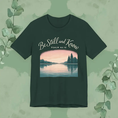 Be Still and Know – Psalm 46:10 T-Shirt - Forest / S - T-Shirt