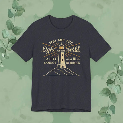 Copy of You Are the Light of the World T Shirt Heather Navy / S T Shirt