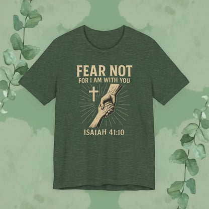 Fear Not – Isaiah 41:10 T-Shirt - Heather Forest / S - T-Shirt