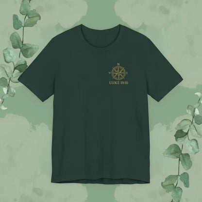 Feeling Lost? Jesus Is Looking for You. Front and Back Print Tee - Forest / S - T-Shirt