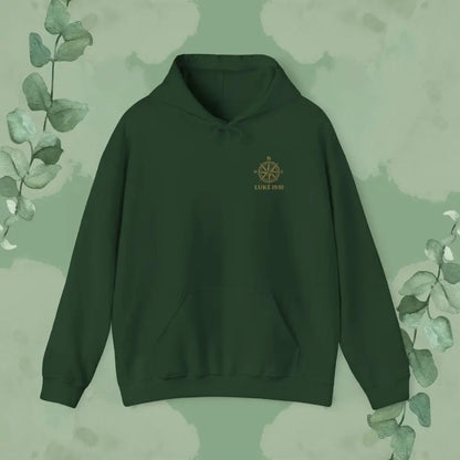 Feeling Lost? Jesus is Looking for You – Luke 19:10 Compass Hoodie - Forest Green / S - Hoodie