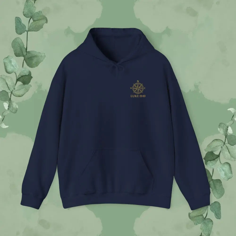 Feeling Lost? Jesus is Looking for You – Luke 19:10 Compass Hoodie - Navy / S - Hoodie