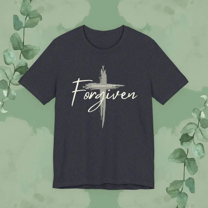 Forgiven – Colossians 2:13-14 T-Shirt - Heather Navy / S - T-Shirt