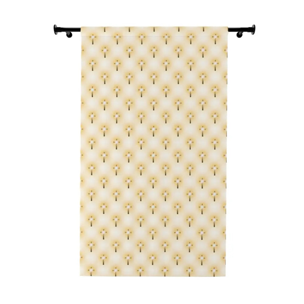 Glorious Cross Blackout Curtain – Elegant Christian Window Panel for Living Room Bedroom & Prayer Spaces - Blackout