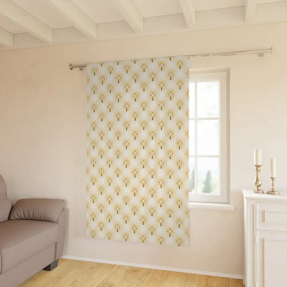 Glorious Cross Blackout Curtain – Elegant Christian Window Panel for Living Room Bedroom & Prayer Spaces - Blackout