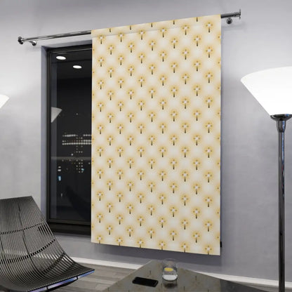 Glorious Cross Blackout Curtain – Elegant Christian Window Panel for Living Room Bedroom & Prayer Spaces - Blackout