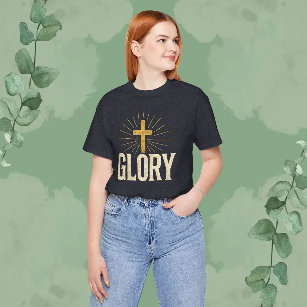 GLORY Christian T-Shirt | Radiant Cross Gospel Tee - T-Shirt