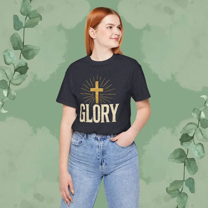 GLORY Christian T-Shirt | Radiant Cross Gospel Tee - T-Shirt