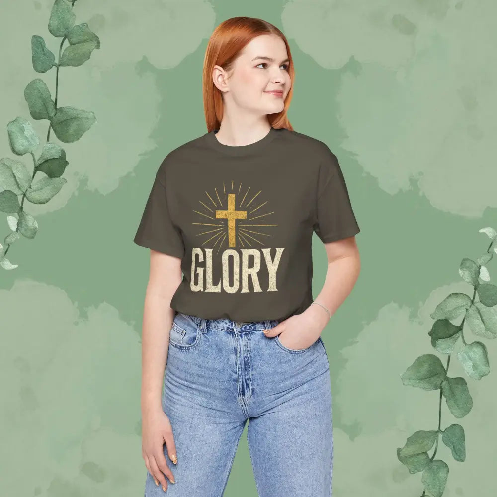 GLORY Christian T-Shirt | Radiant Cross Gospel Tee - T-Shirt