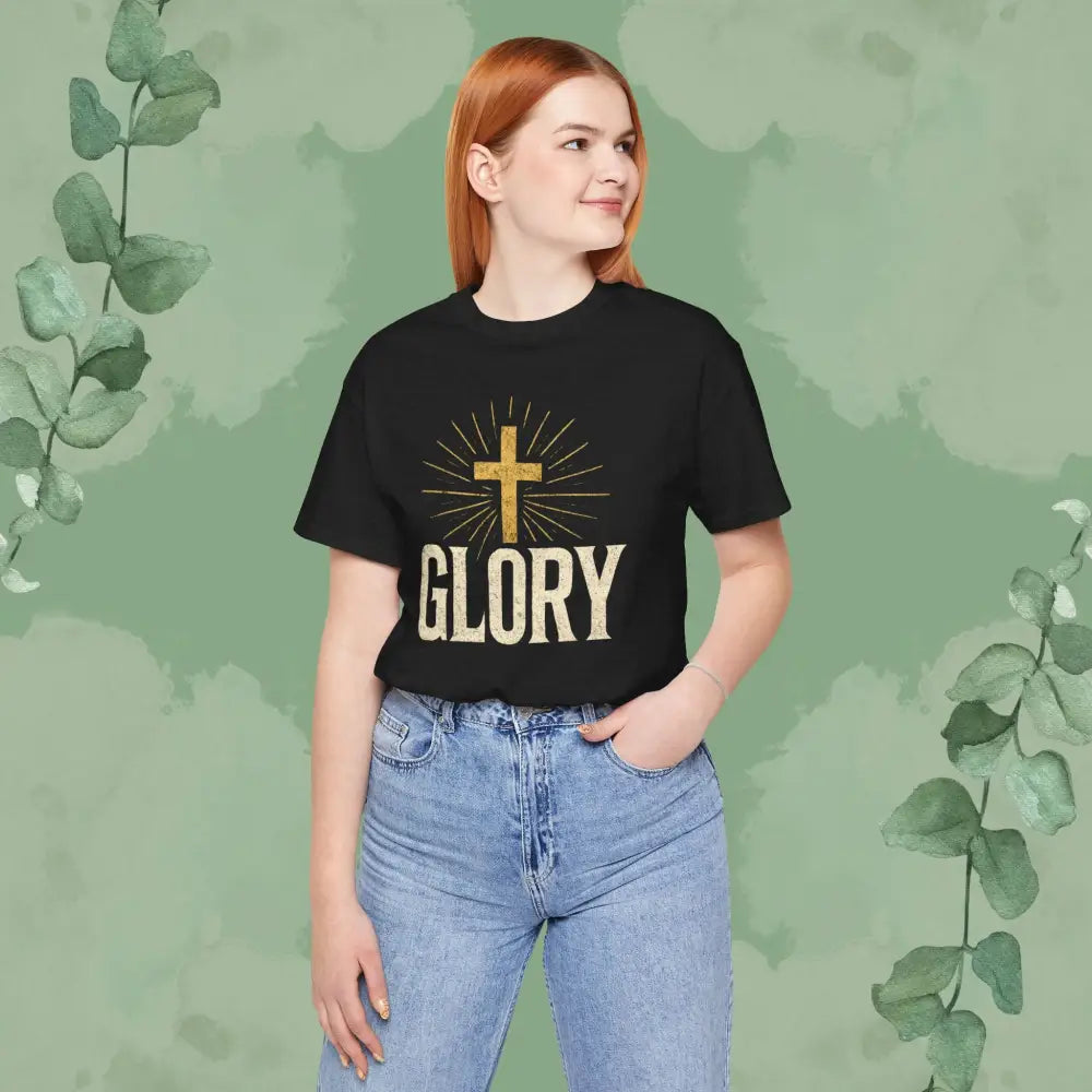 GLORY Christian T-Shirt | Radiant Cross Gospel Tee - T-Shirt