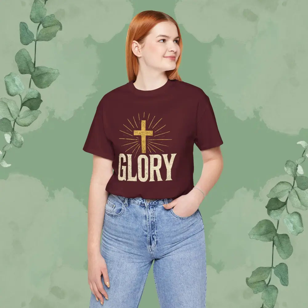 GLORY Christian T-Shirt | Radiant Cross Gospel Tee - T-Shirt