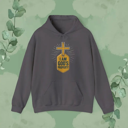 I Am God’s Property Christian Hoodie – Bold Faith Statement Sweatshirt - Charcoal / S - Hoodie