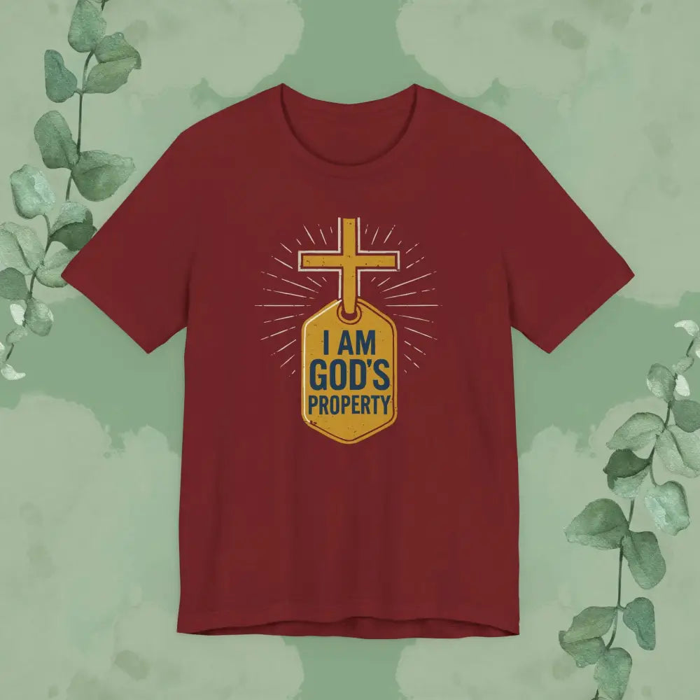 I Am God’s Property Unisex Jersey Short Sleeve Tee - Cardinal / S - T-Shirt