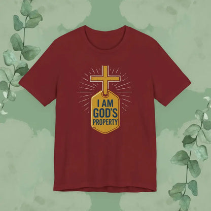 I Am God’s Property Unisex Jersey Short Sleeve Tee - Cardinal / S - T-Shirt