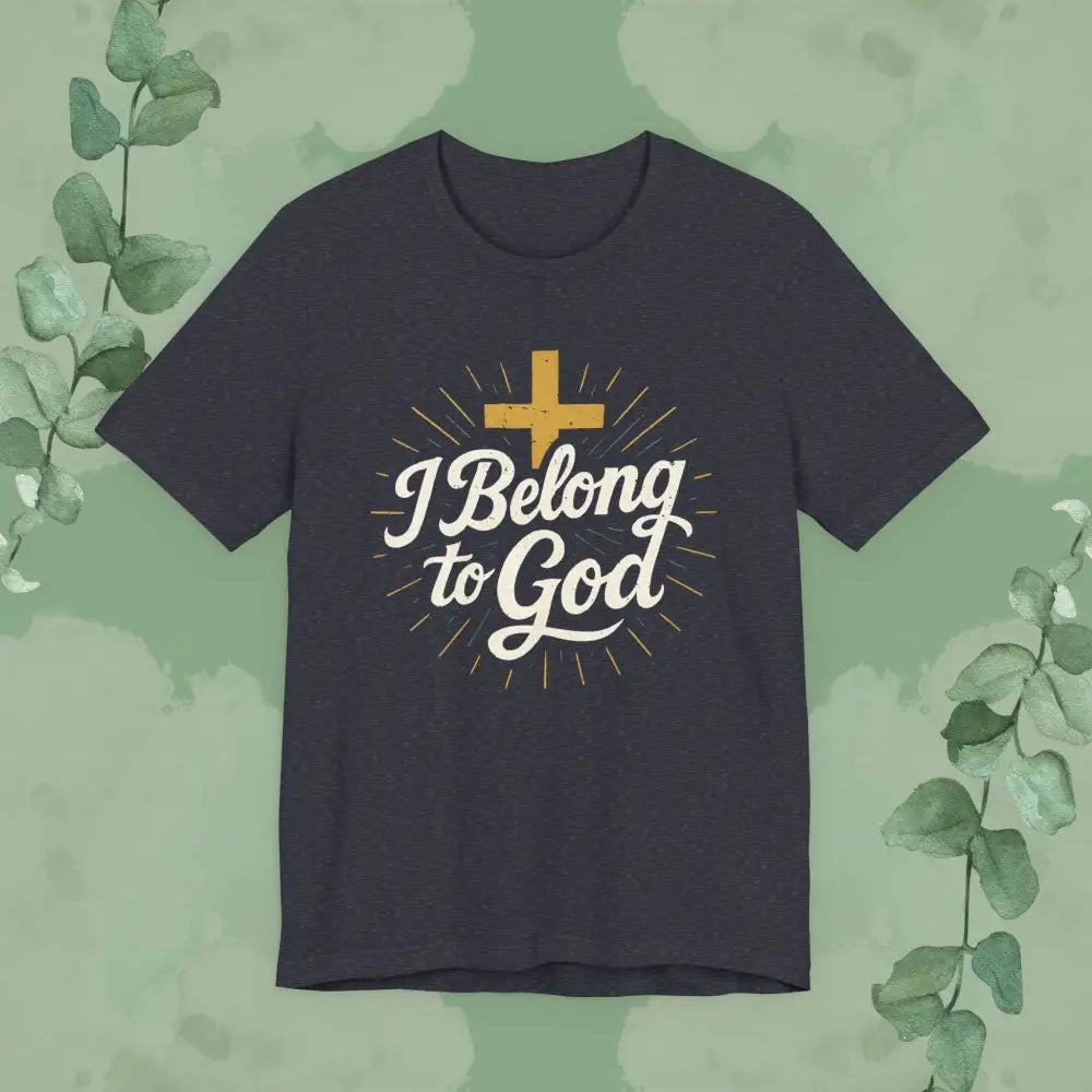 I Belong to God – Christian T-Shirt (Unisex Faith-Based Tee) - Heather Navy / S - T-Shirt