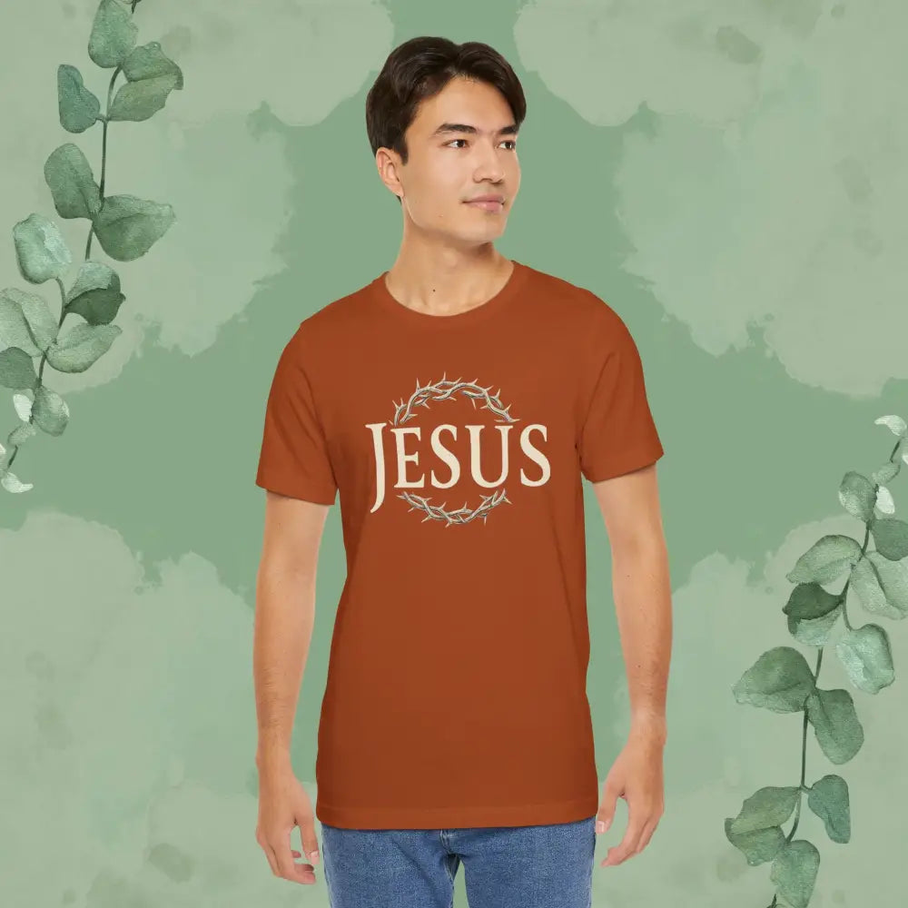Jesus – Crown of Thorns Christian T Shirt | Faith Statement Tee | True Vine Design T Shirt
