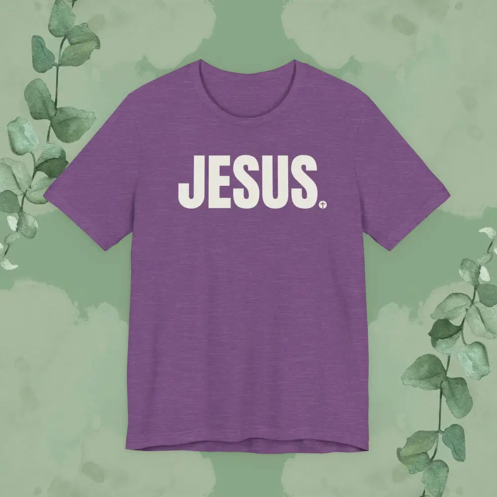 JESUS Period – Bold Christian T-Shirt with Cross Design | True Vine Design - Heather Team Purple / S - T-Shirt