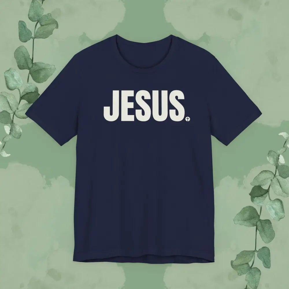 JESUS Period – Bold Christian T-Shirt with Cross Design | True Vine Design - Navy / S - T-Shirt