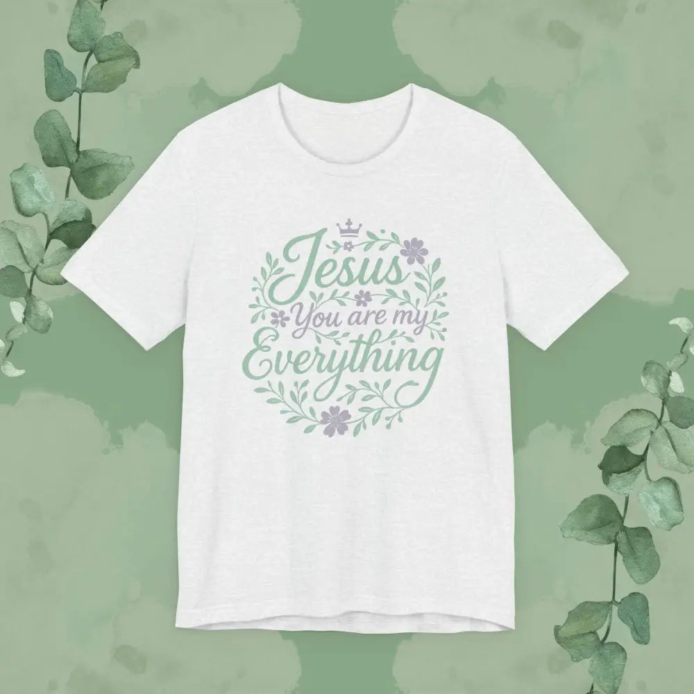 Flat mockup of ’Jesus You Are My Everything’ Christian T-Shirt 
