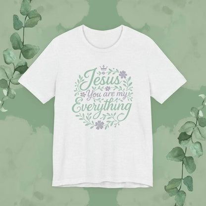 Flat mockup of ’Jesus You Are My Everything’ Christian T-Shirt 