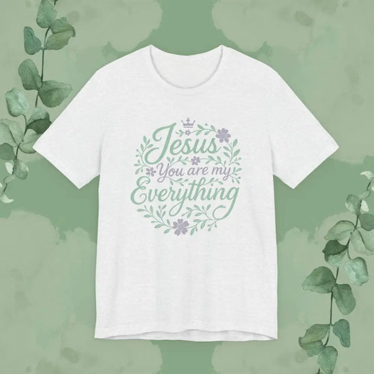 Flat mockup of ’Jesus You Are My Everything’ Christian T-Shirt 