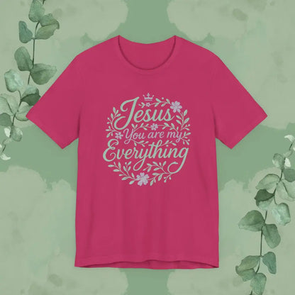 ’Jesus You Are My Everything’ Christian T-Shirt - Berry / S - T-Shirt