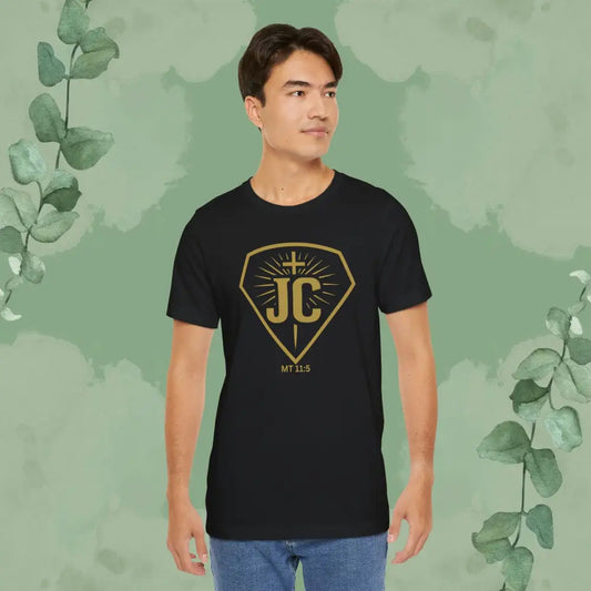 Miracle Man – JC Emblem Tee (Matthew 11:5) - Black / XS - T-Shirt