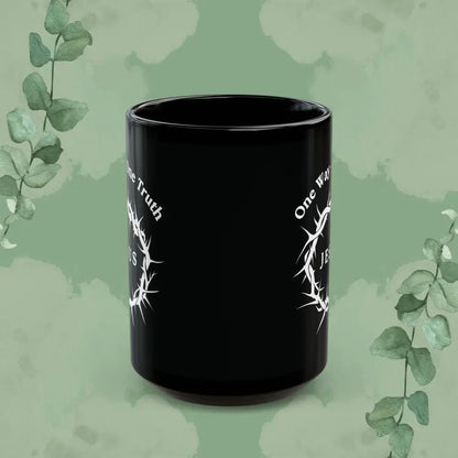 One Way – One Truth – Jesus Mug (Crown of Thorns Christian Coffee Cup) - 15oz - Mug