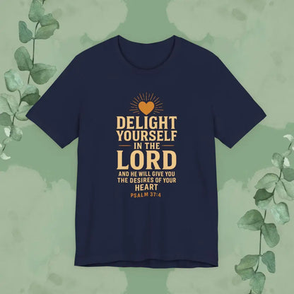 Psalm 37:4 – Delight Yourself in the Lord Tee Navy / S T Shirt