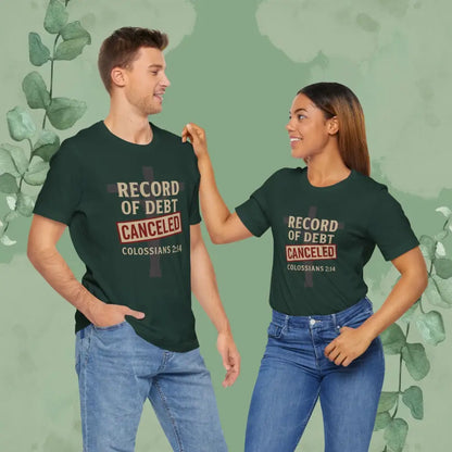 Record of Debt Canceled Christian T-Shirt | Colossians 2:14 Gospel Tee - T-Shirt