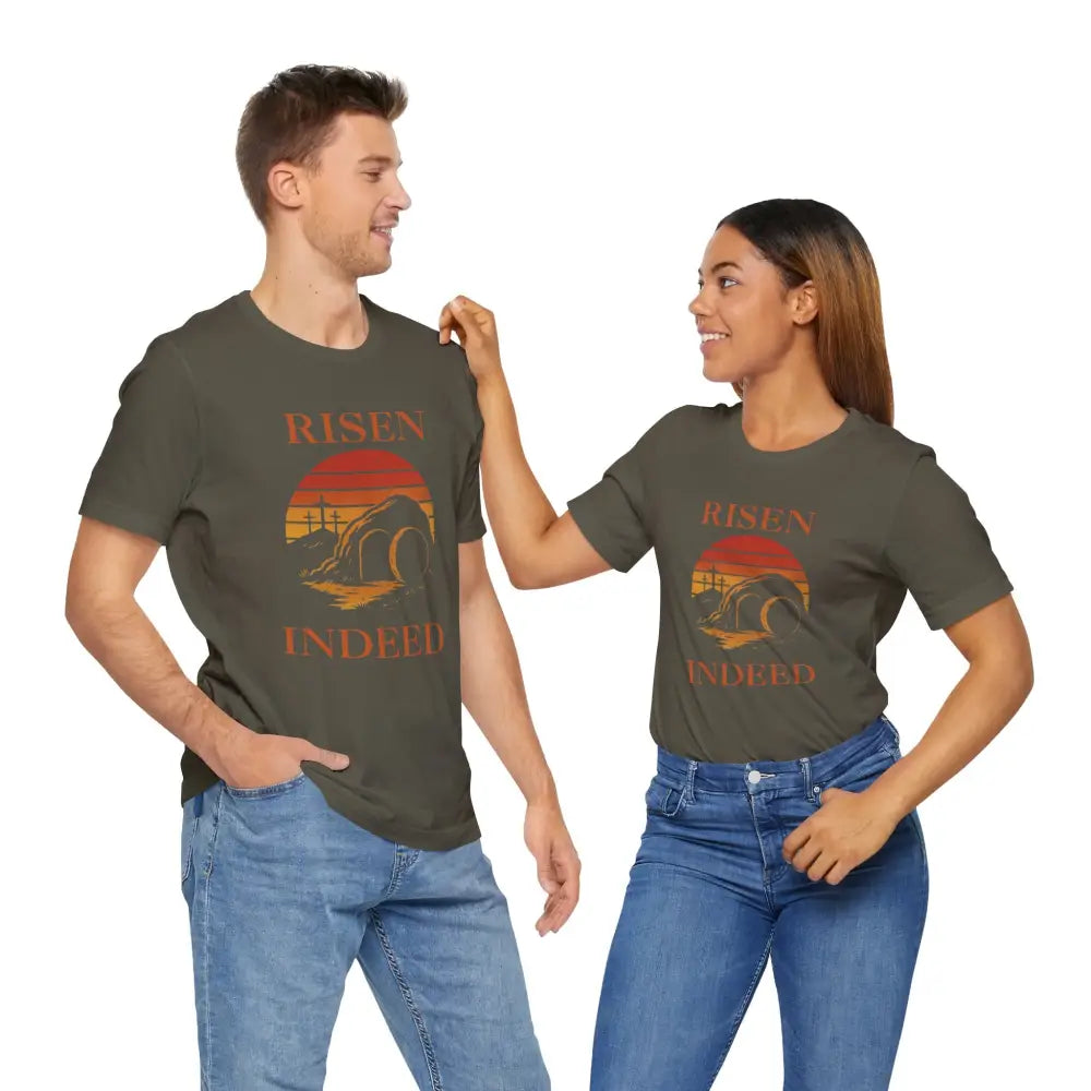 “Risen Indeed” Resurrection T-Shirt – Bold Christian Tee - T-Shirt