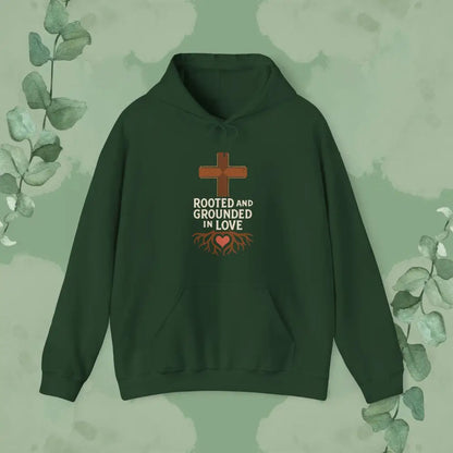 Rooted and Grounded in Love — Hoodie - Forest Green / S - Hoodie