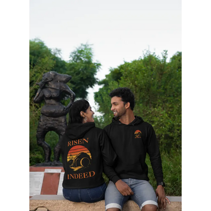 Sunset Risen Indeed Hoodie Unisex Sweatshirt Perfect for Easter Christian Gift Cozy Fashion Faith-Based Apparel - Hoodie